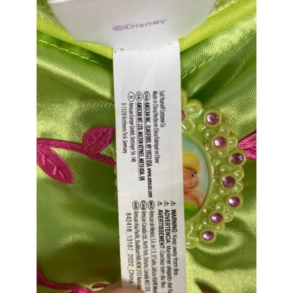 Disney Tinker Bell Green Fairy Costume Dress Girls Medium Party Princess Outfit - Picture 9 of 11